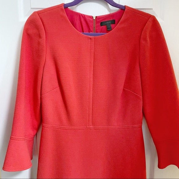 J. Crew Bell Sleeve Crepe Suiting Dress - Picture 7 of 10